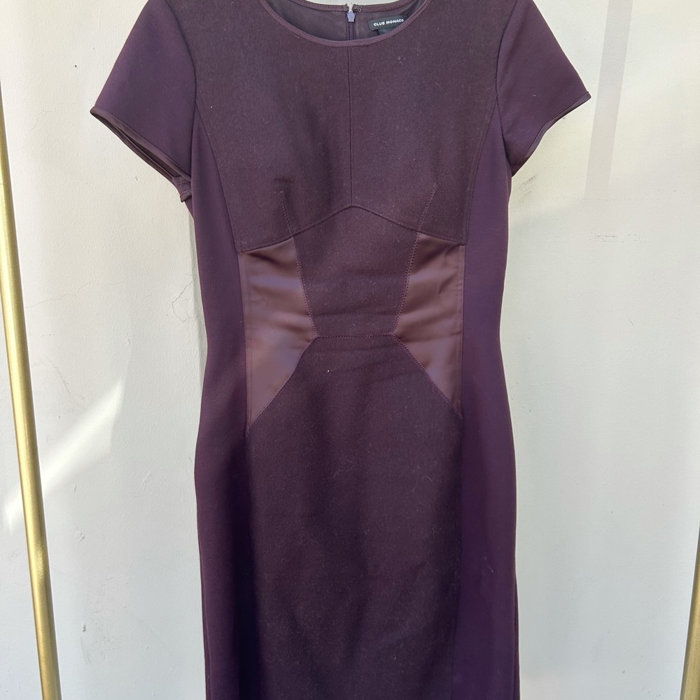 Club Monaco purple burgundy midi dress size 10